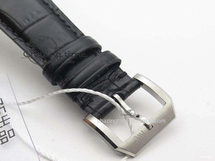 MIROTIME 0425 Portuguese IW545407 Black Dial ZF 1:1 Best Edition On Dark Blue Leather Strap DailyWear 7337